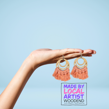 Macramé Earrings - Circles - Unicorn Fart Productions